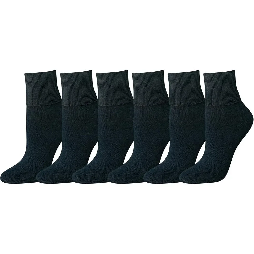 Women's Lightweight Turn Cuff Socks, 6 Pairs